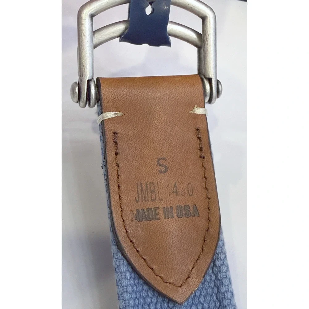 NEW JOHNNIE-O MENS BLUE BRENTWOOD WASHED CANVAS D-RING BELT GOLF SZ S